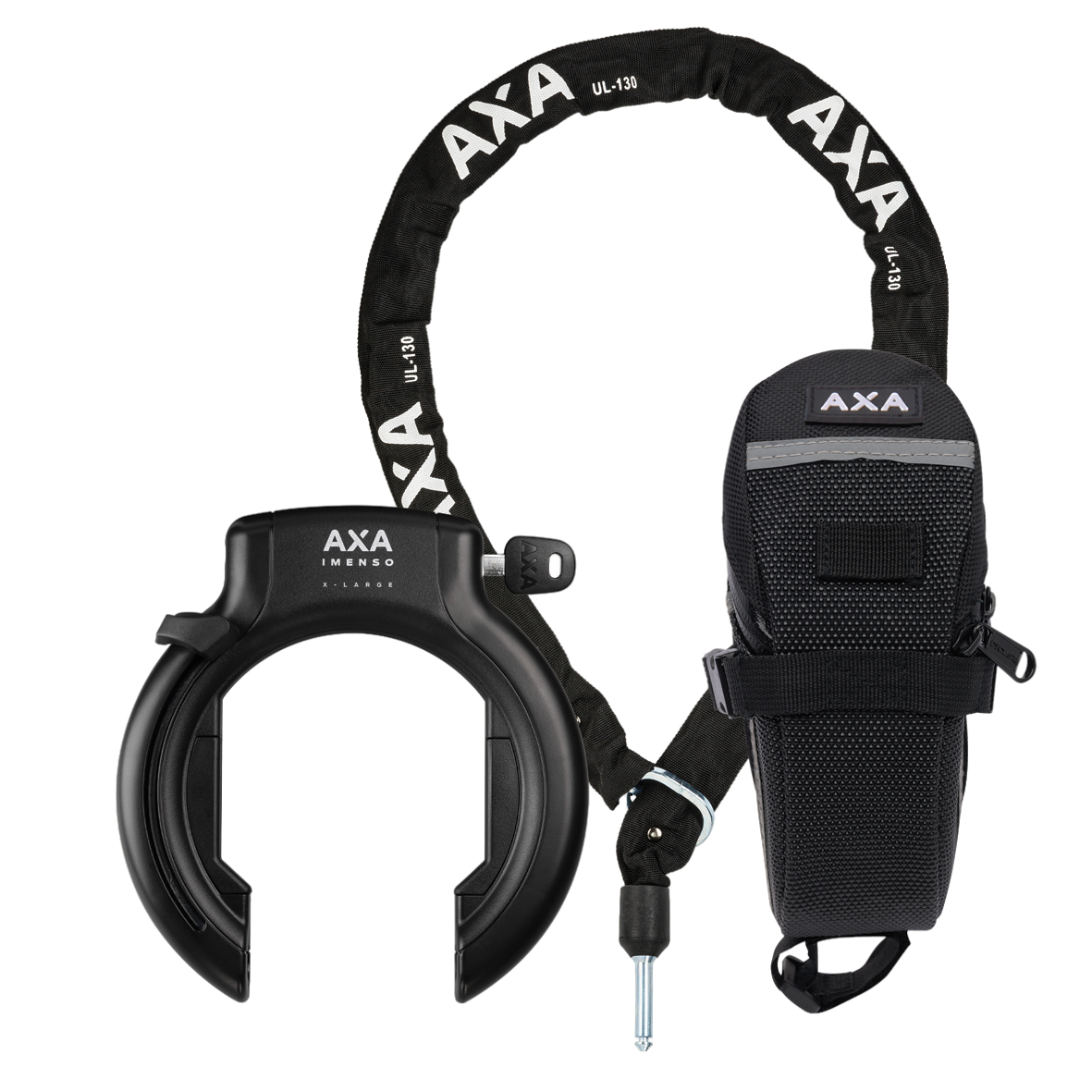 AXA Rahmenschloß-Set Imenso XL u. Kette ULC 130 mit Tasche